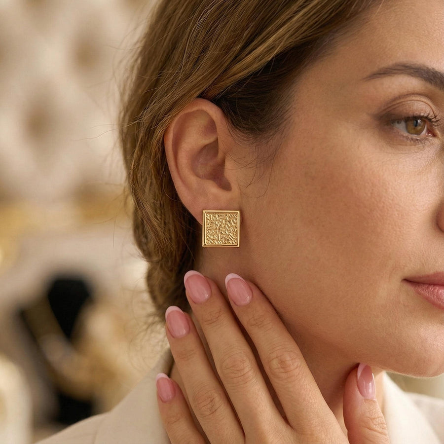Textured Square Studs