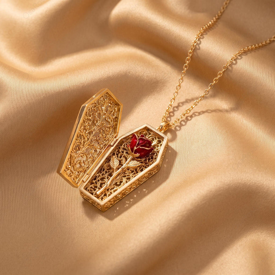 Rose Coffin Locket