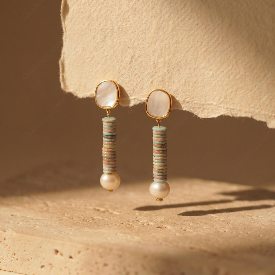 Coastal Pearl Drop Earrings