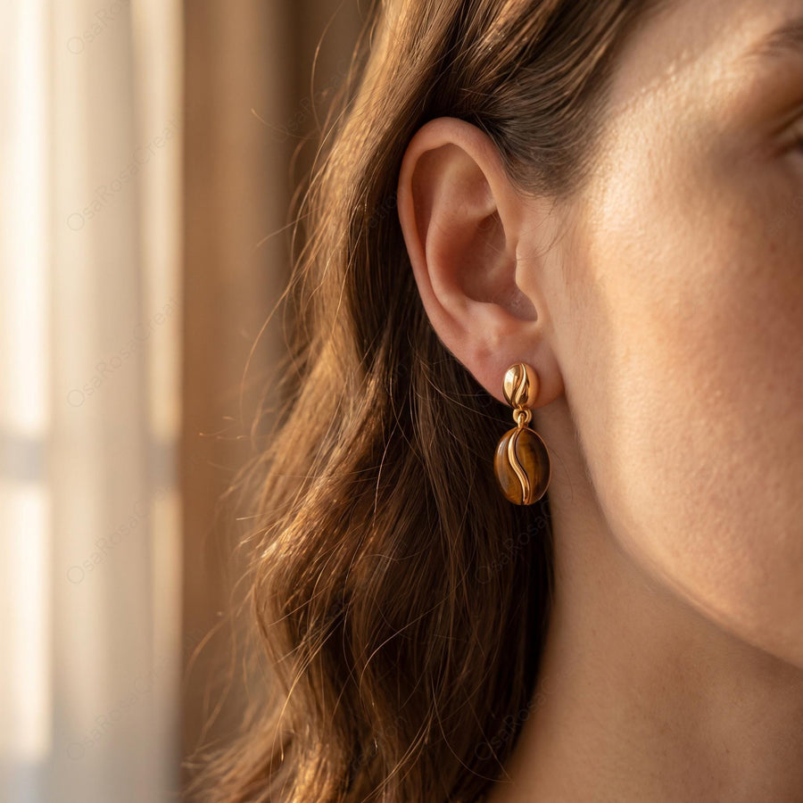 Coffee Bean Earrings