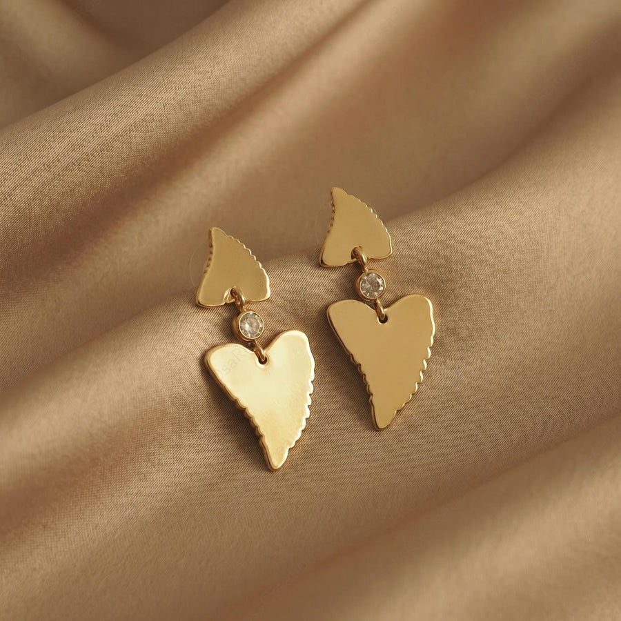 Organic Heart Drop Earrings