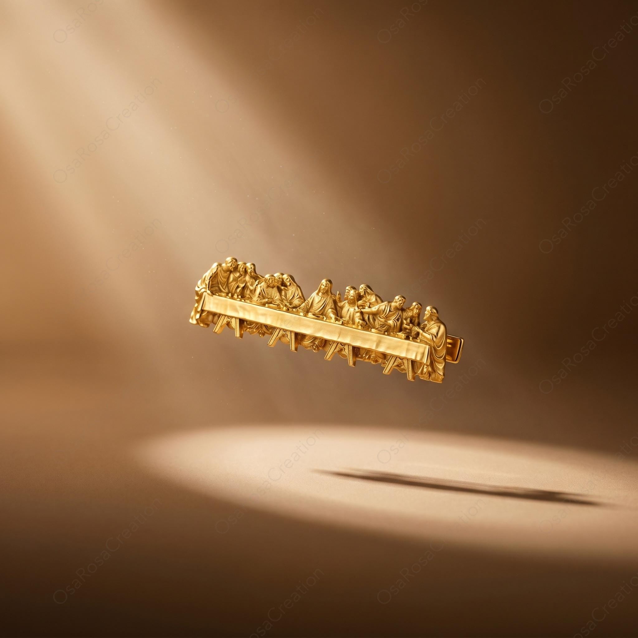 The Last Supper Hair Clip, Renaissance Art Hair Barrette, Sculptural Gold Hair Accessory, Classical Hairpiece, Artistic Gift for Her