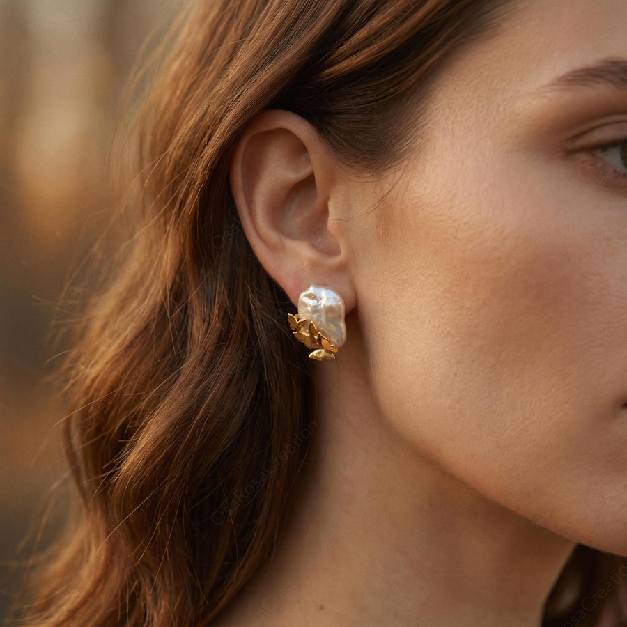 Baroque Pearl Butterfly Earrings