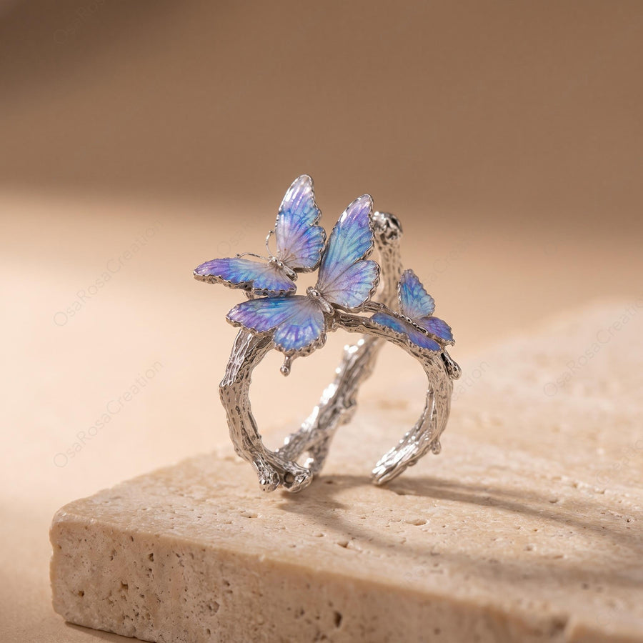 Enamel Butterfly Ring