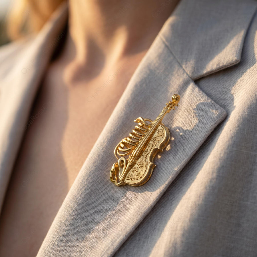 Violin Rib Cage Brooch
