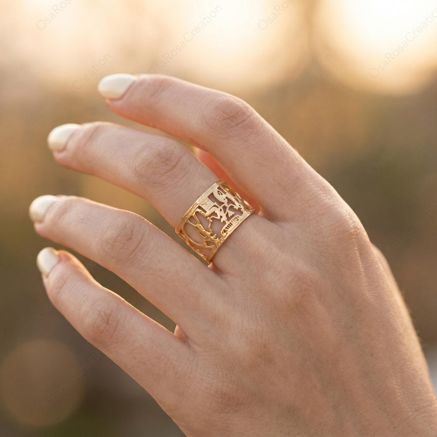 Nile Hieroglyph Ring