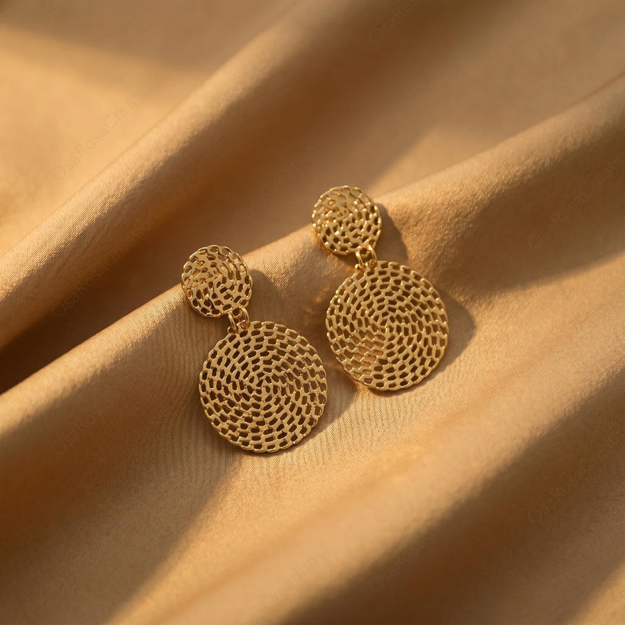 Woven Disc Earrings