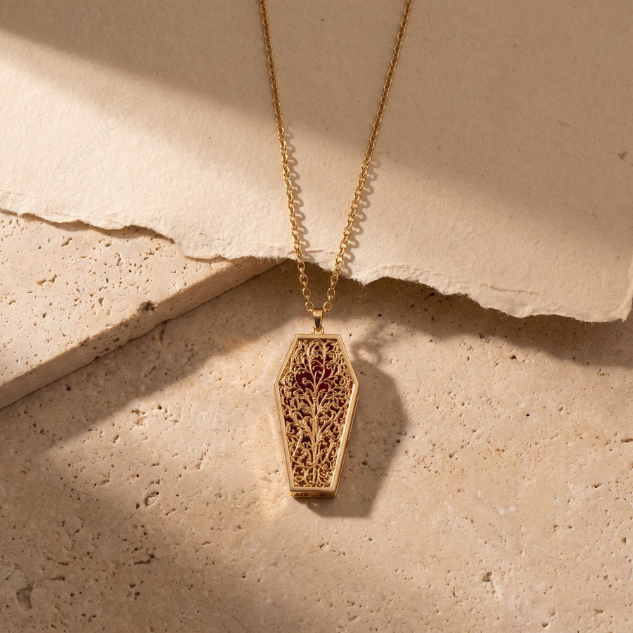 Rose Coffin Locket