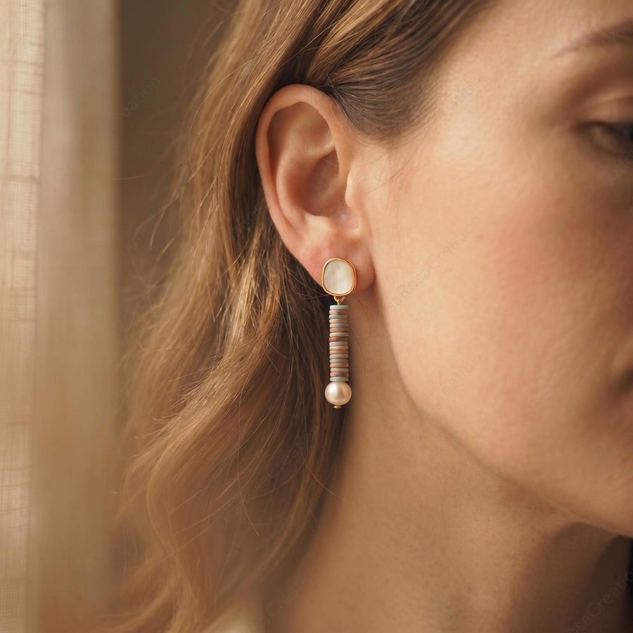 Coastal Pearl Drop Earrings