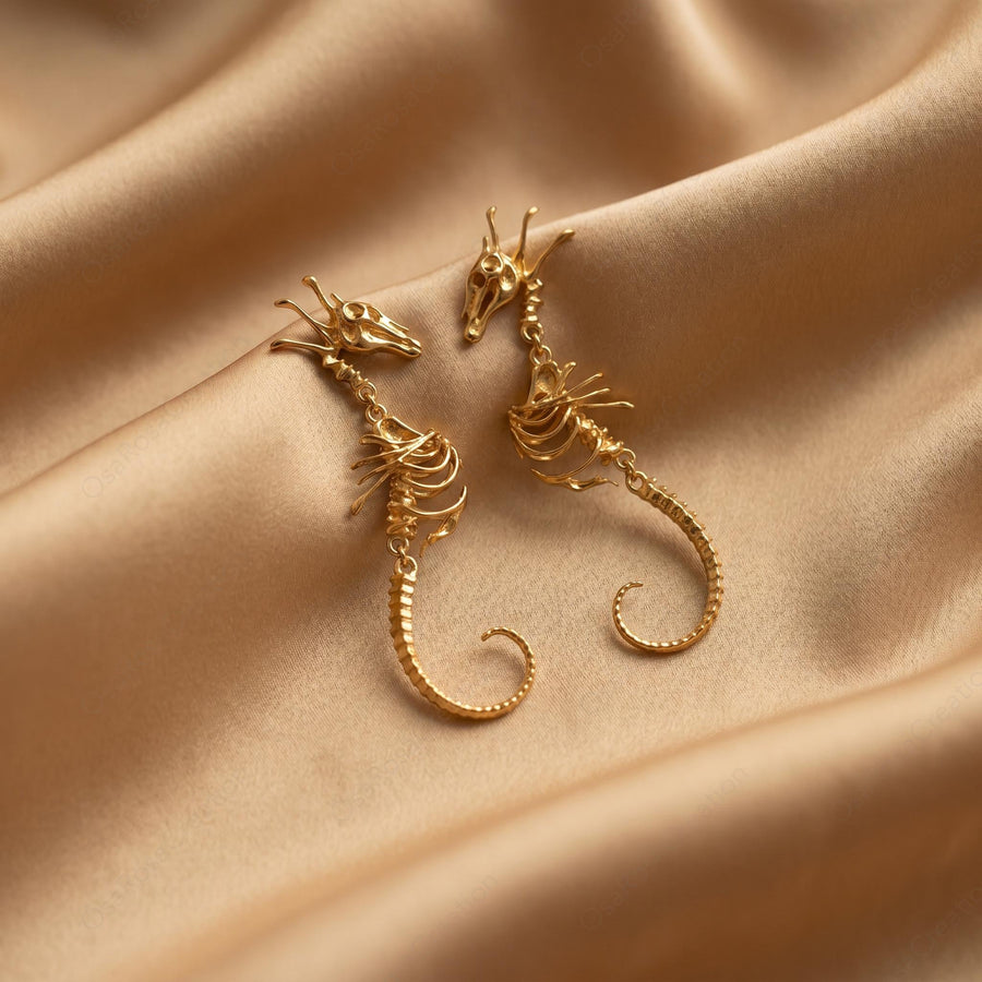 Siren Seahorse Relic Earrings