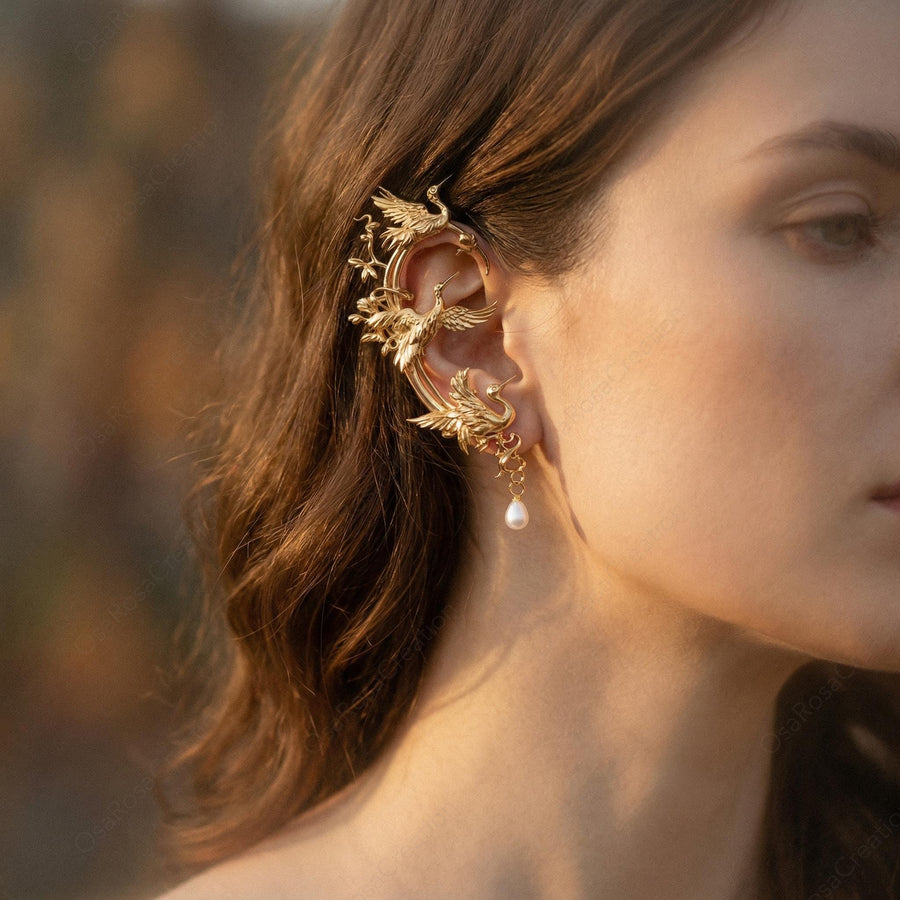 Crane Pearl Ear Cuff