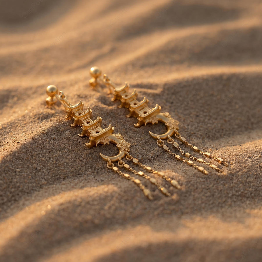 Moon Pagoda Earrings