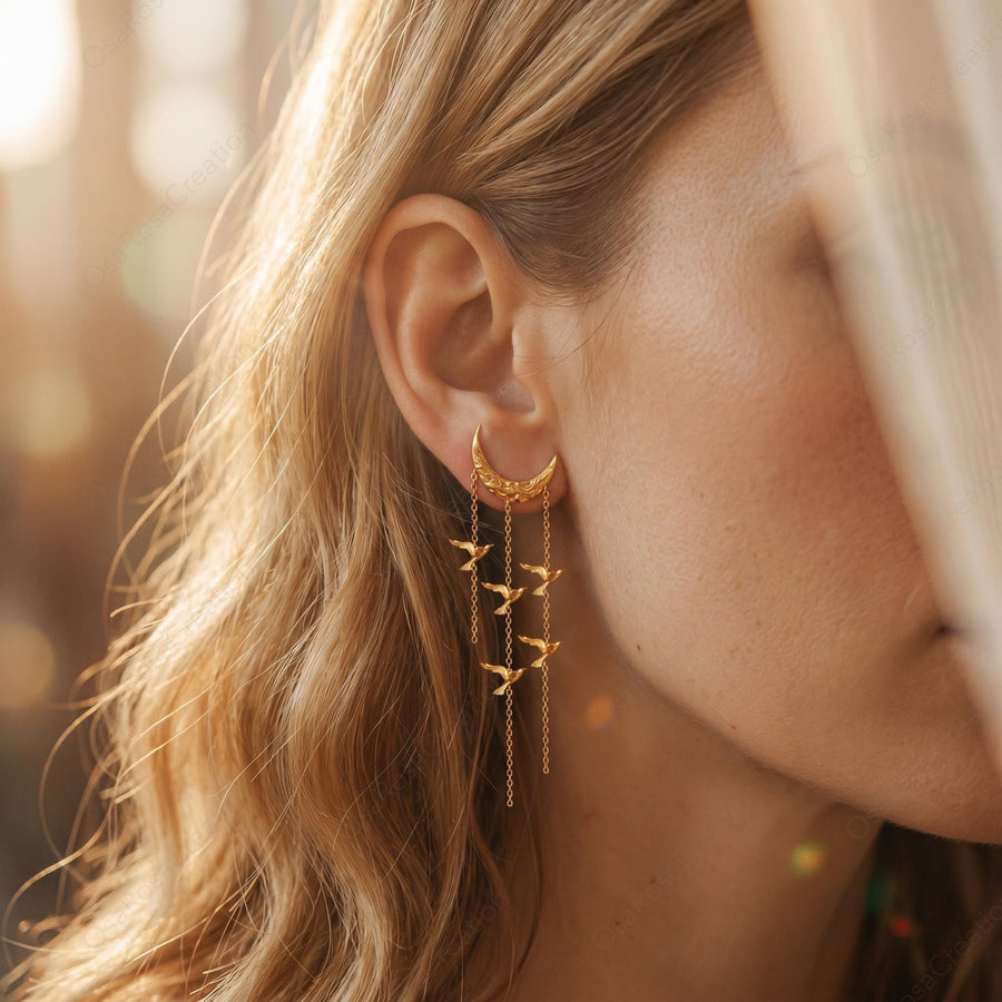 Moonlit Bird Earrings