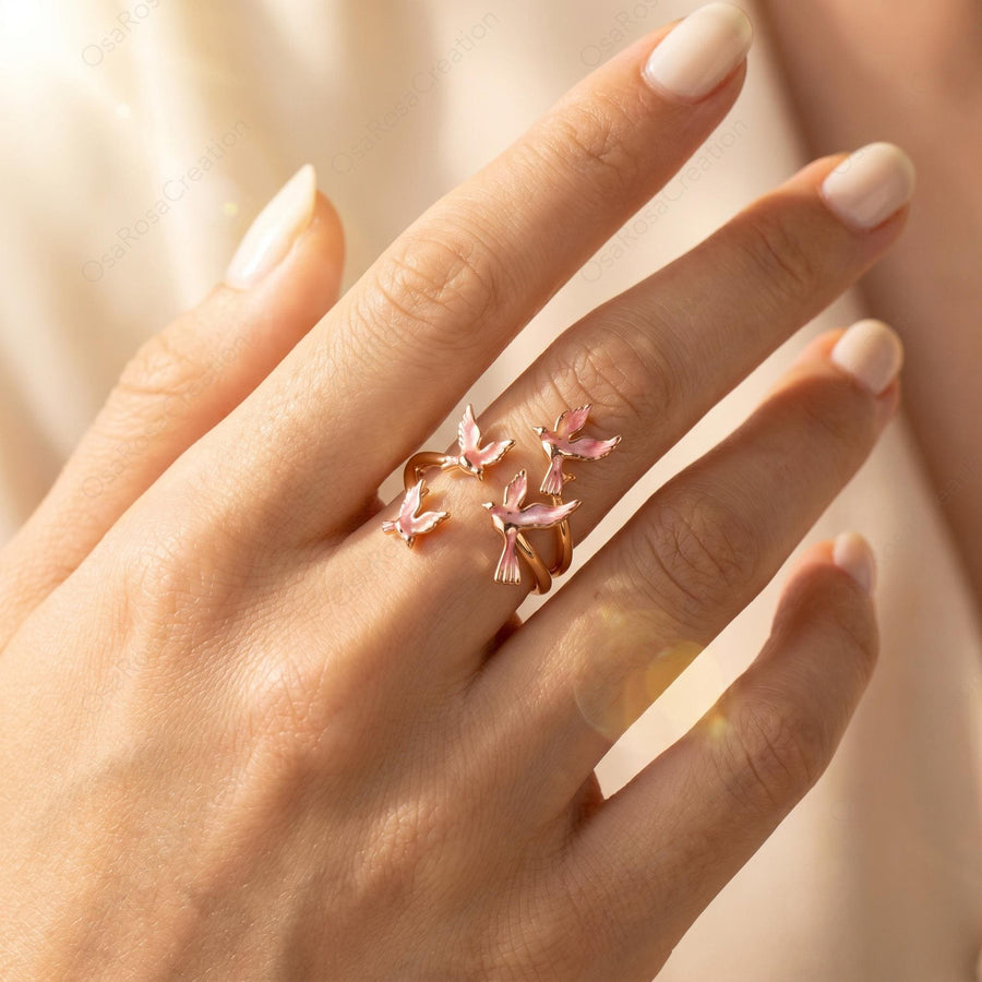 Pink Swallow Ring
