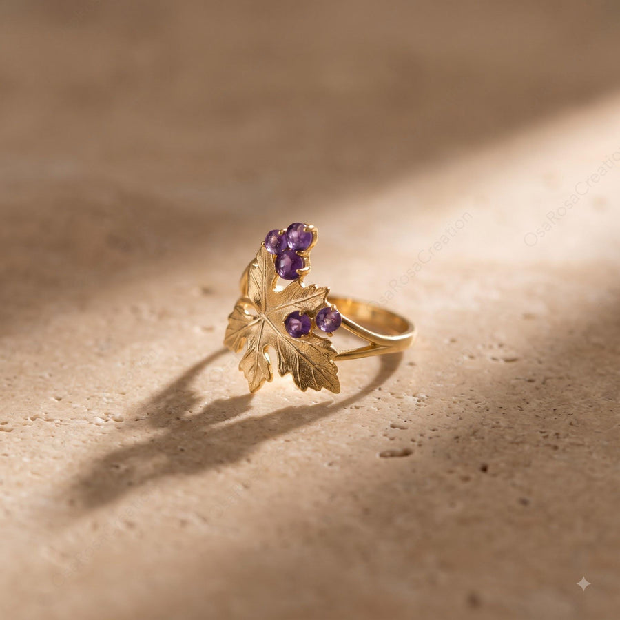 Amethyst Grape Vine Ring