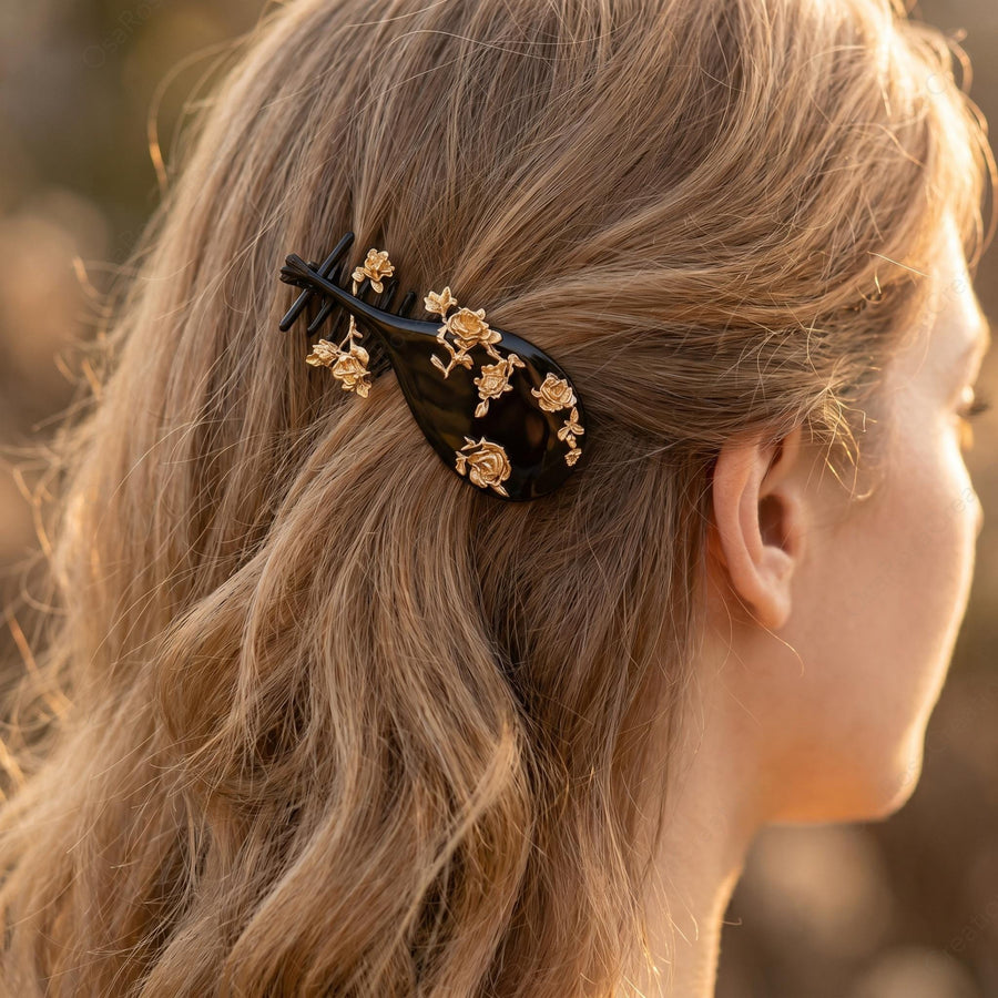 Gilded Rose Hair Comb