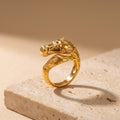 Sculptural Gold Horse Wrap Ring, Equestrian Animal Jewelry, Vintage Style Statement Piece