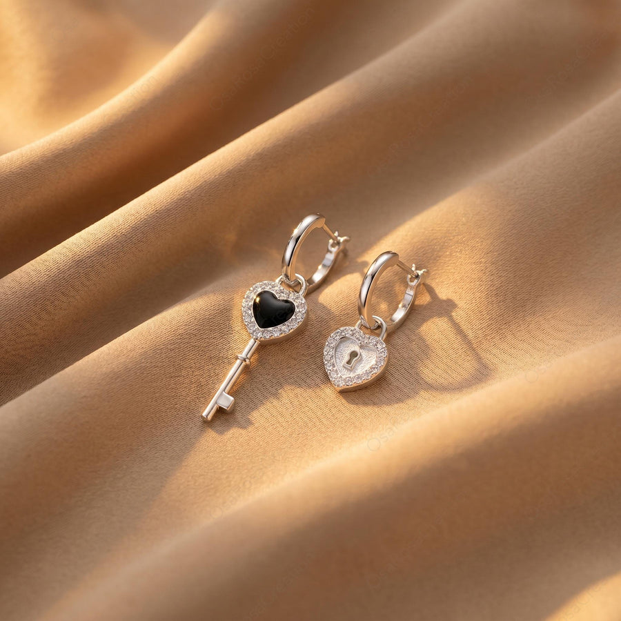 Lock and Key Earrings