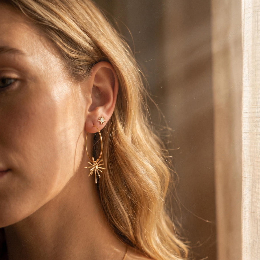 Sunburst Hoop Earrings
