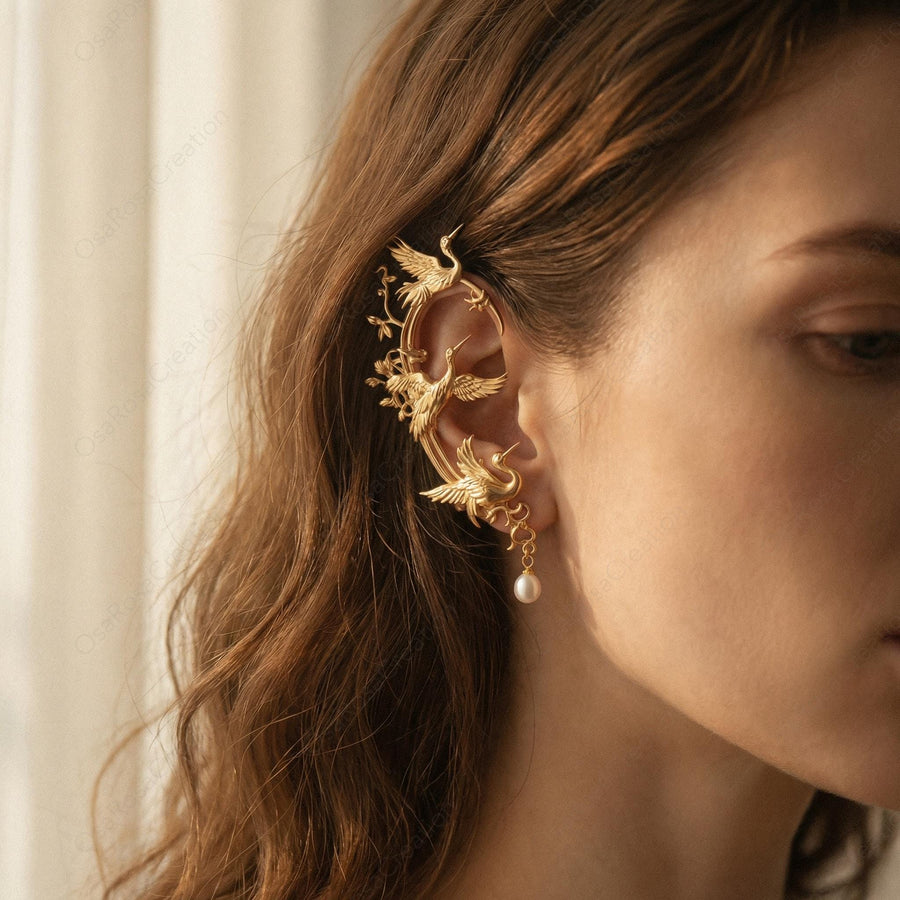 Crane Pearl Ear Cuff