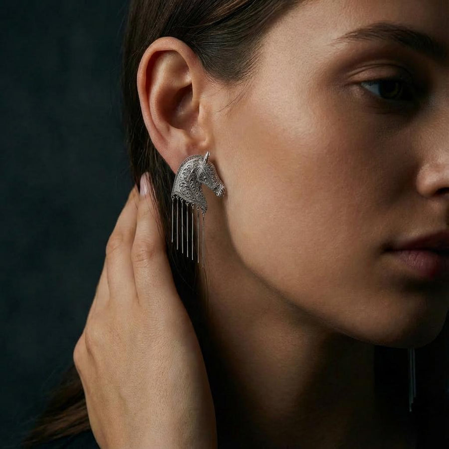 Pegasus Head Earrings