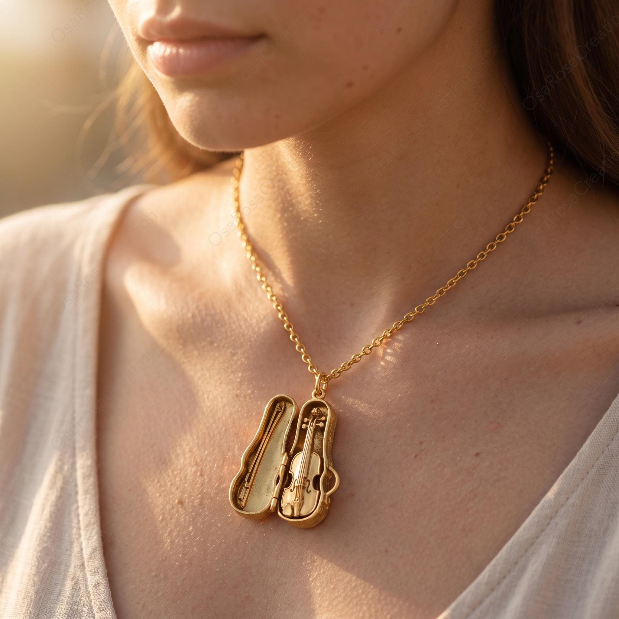 Violin Necklace, Classical Music Jewelry, Cello Pendant, Dark Academia Aesthetic, Artistic Musician Gift, Instrument Charm, Symphony Choker