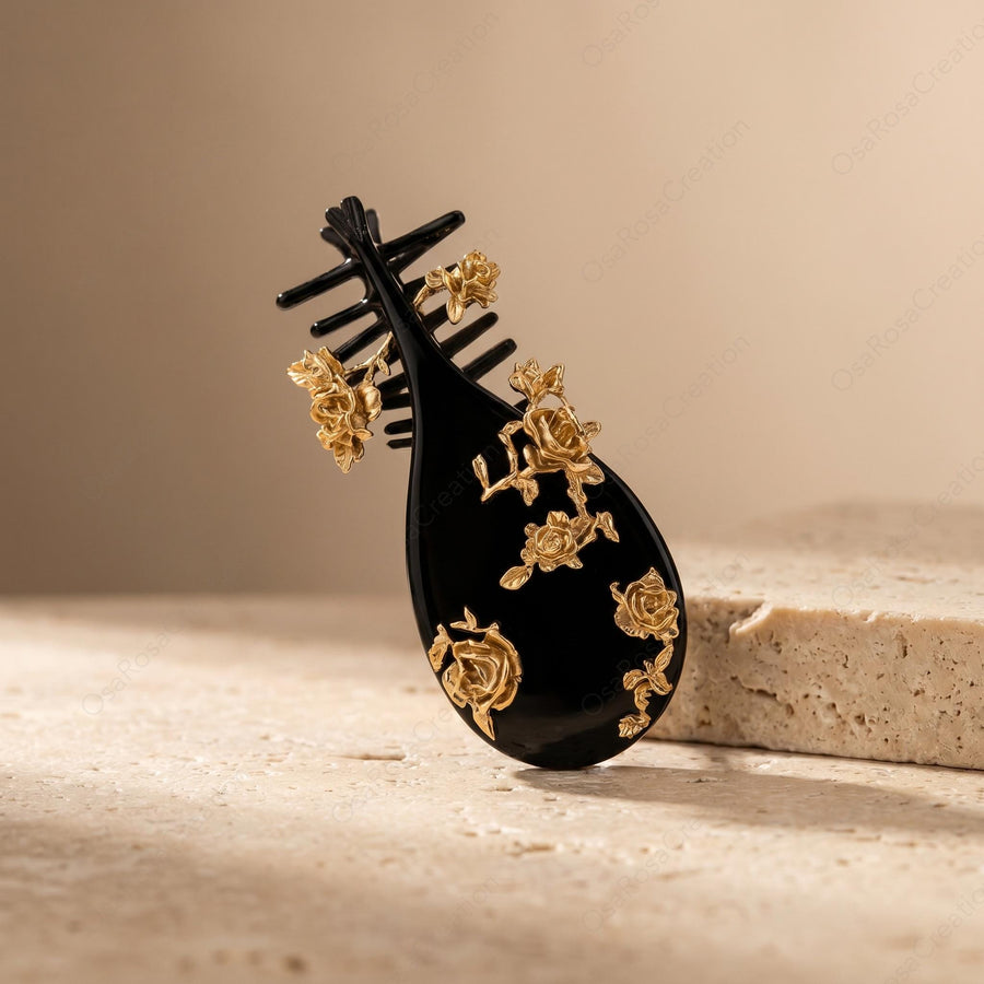 Gilded Rose Hair Comb