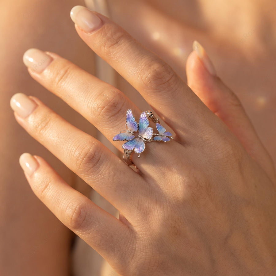 Enamel Butterfly Ring