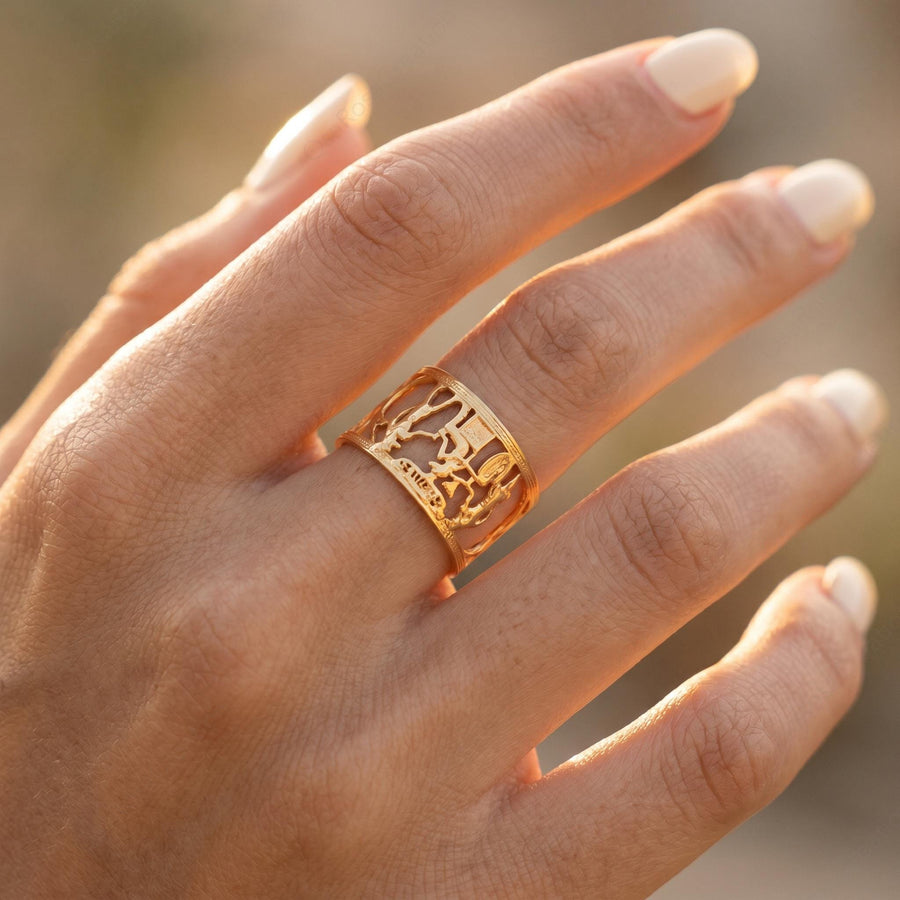 Nile Hieroglyph Ring