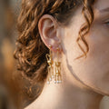 Vintage Gold Drop Earrings with Pearls | Everyday Statement Jewelry | Christmas & New Year Gift