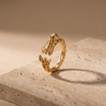 Gold Skull Ring | Adjustable Brass Skeleton Mermaid Tail Statement Jewelry