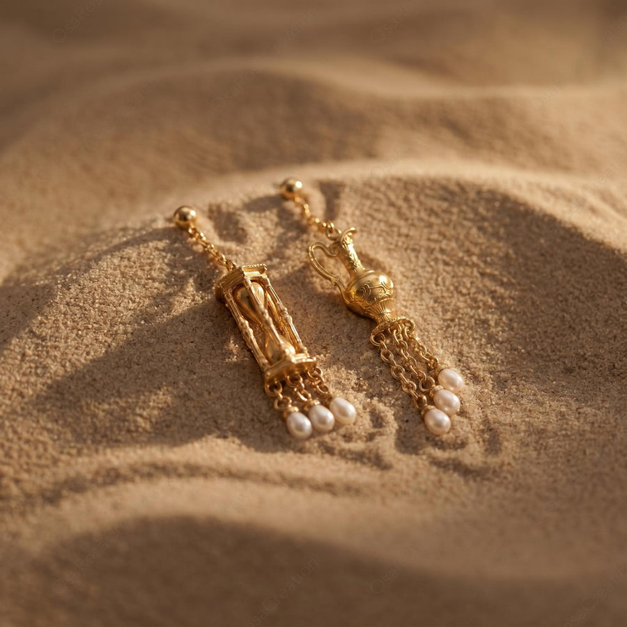 Eternal Hourglass Pearl Earrings