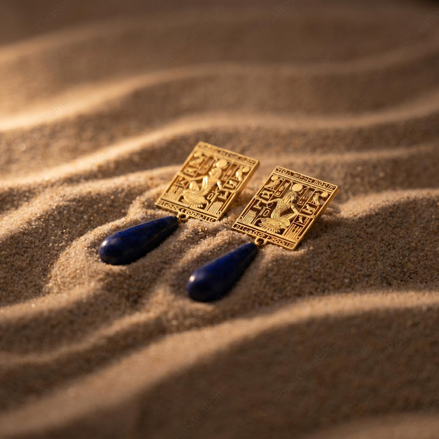 Isis Blue Teardrop Earrings