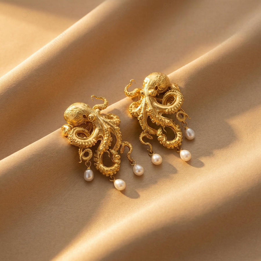 Octopus Pearl Earrings