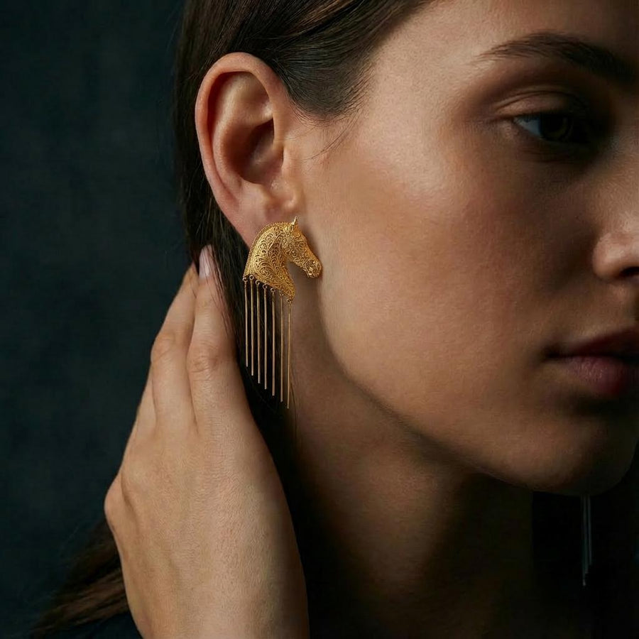 Pegasus Head Earrings
