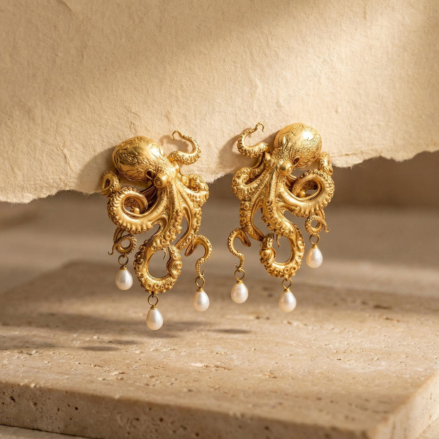 Octopus Pearl Earrings