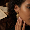 Gold Leaf Dangle Earrings | 18K Plated Botanical Jewelry, 925 Silver Posts