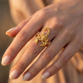 Gold Scorpion Ring, Baroque Engraved Animal Statement Jewelry, Adjustable Talisman Band