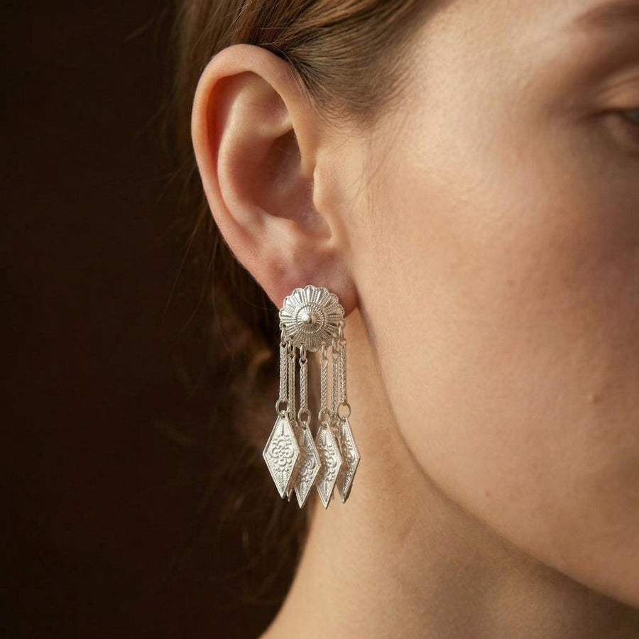 Sunburst Tassel Earrings