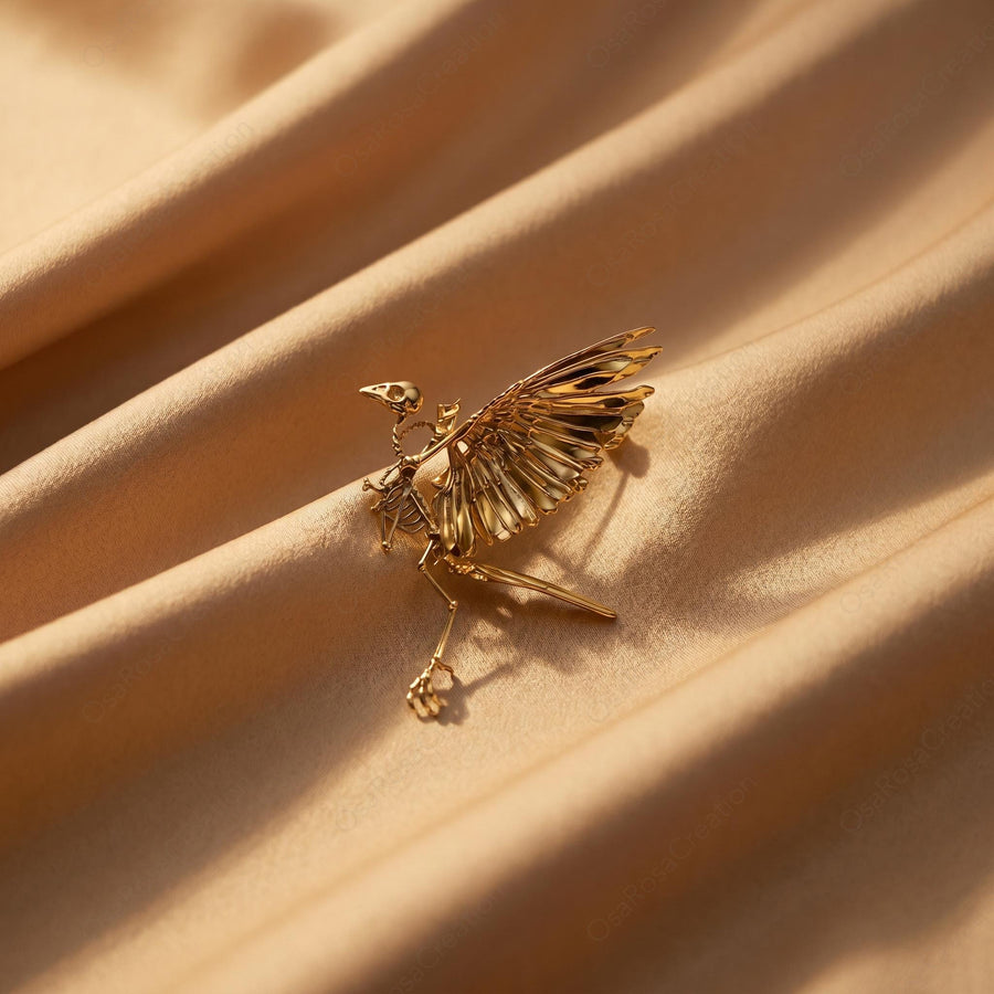Bird Skeleton Brooch
