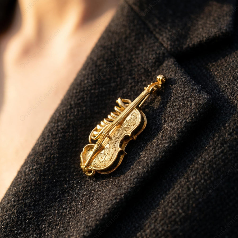 Violin Rib Cage Brooch