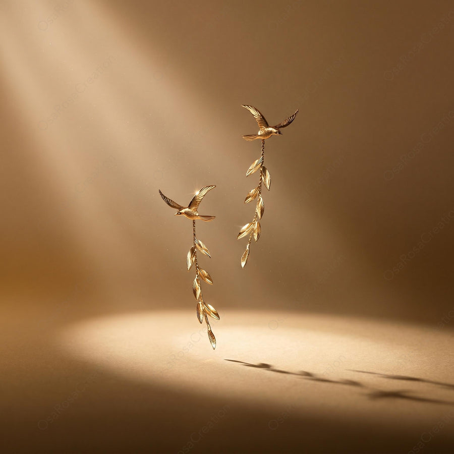 Swallow Olive Branch Earrings
