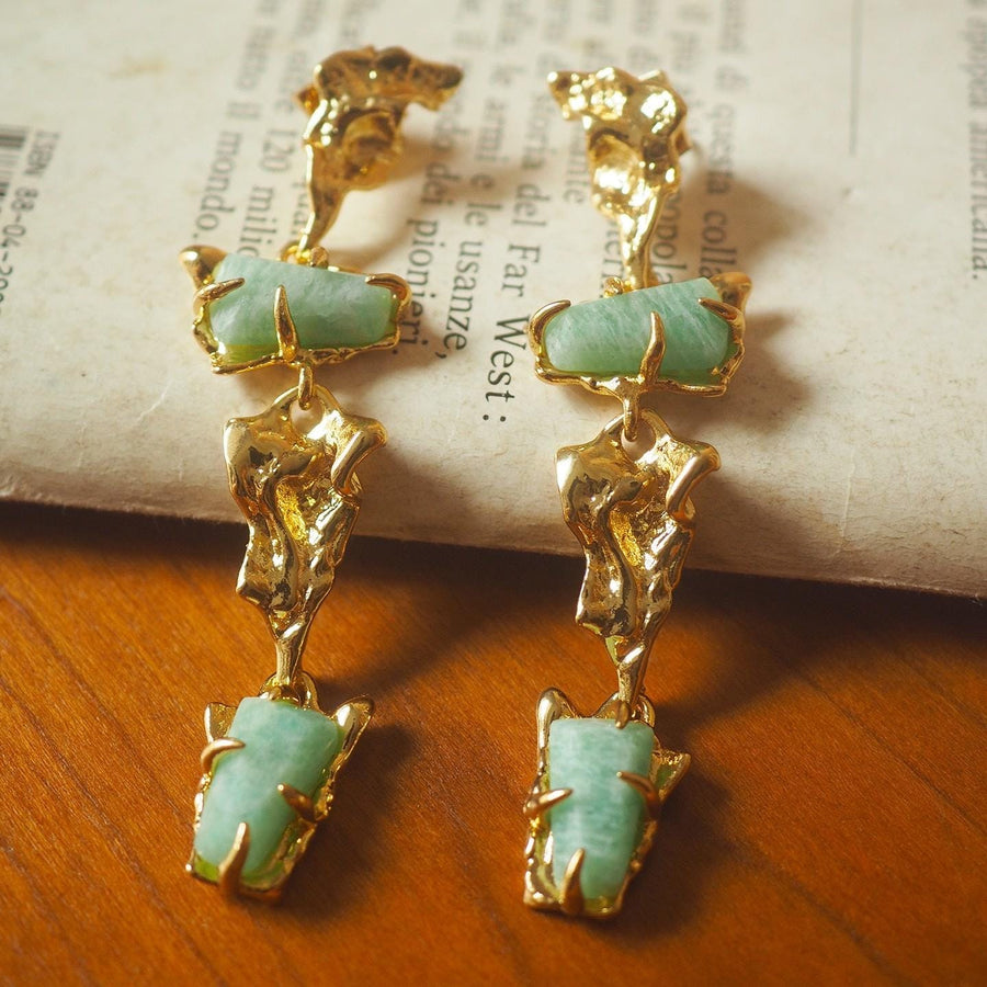 Baroque Greenstone Earrings