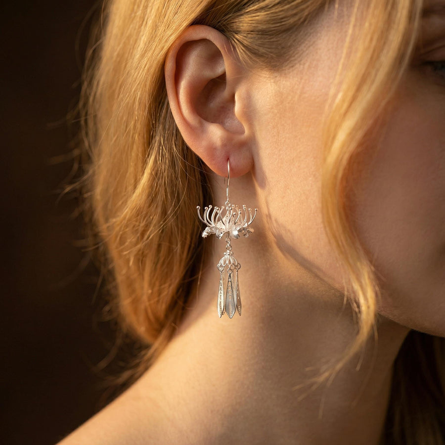 Spider Lily Filigree Earrings