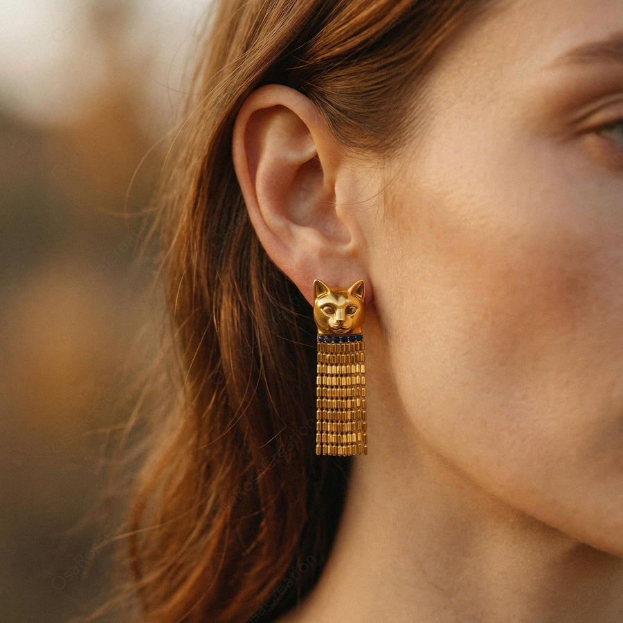 Cat Fringe Earrings