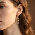 Baroque Letter K Earring • Gold Initial with Pearl Drop