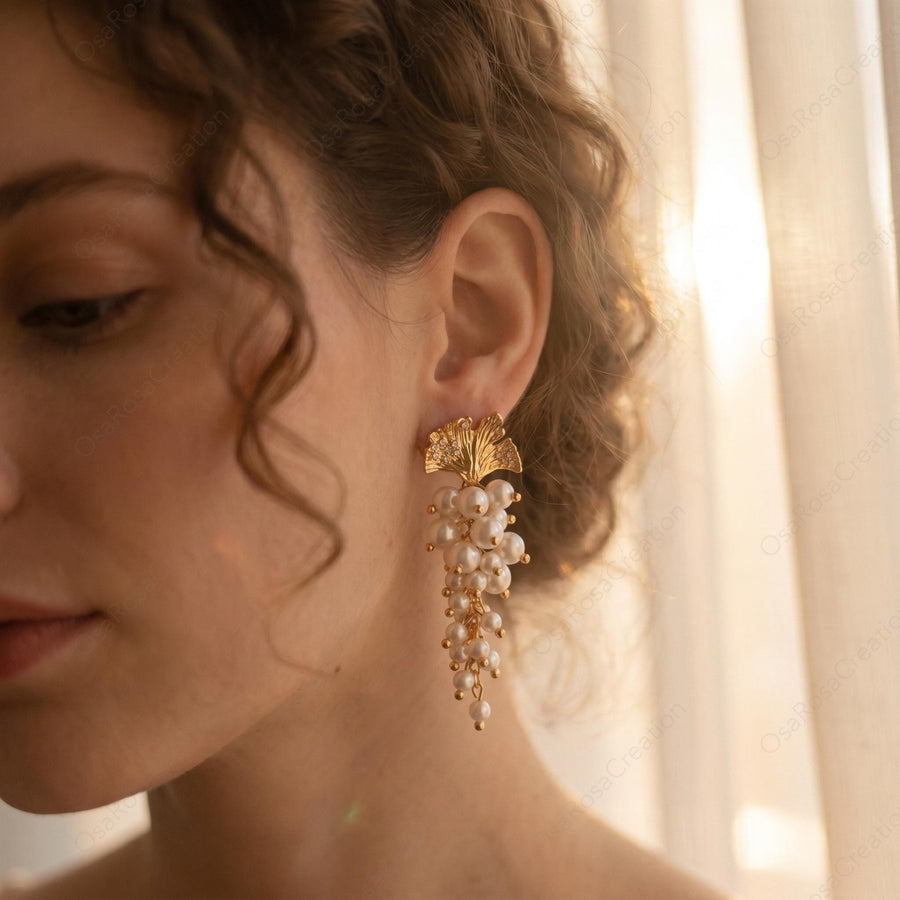 Mediterranean Fruit Leaf Earrings