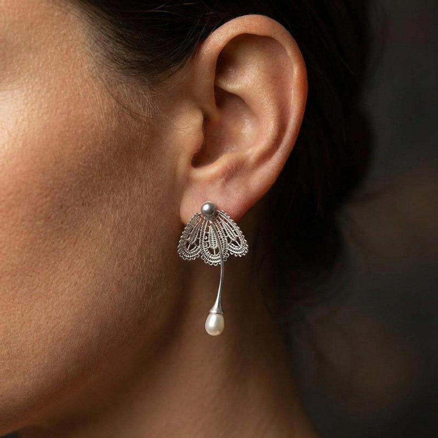 Victorian Filigree Pearl Earrings