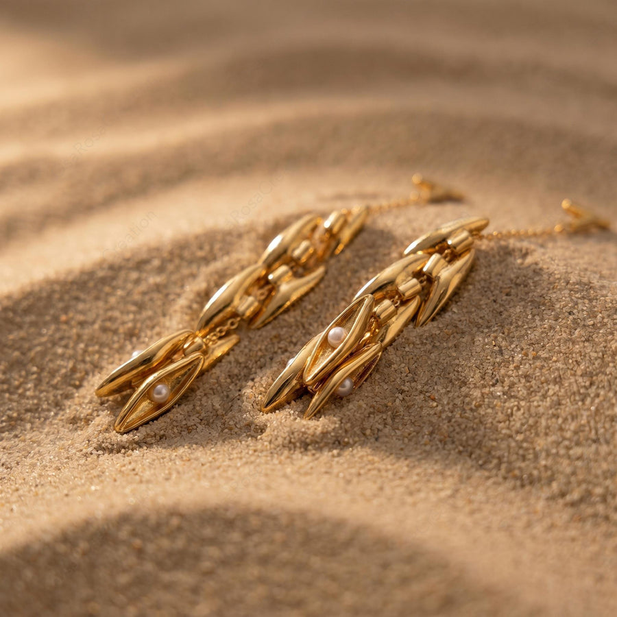 Botanical Pearl Drop Earrings