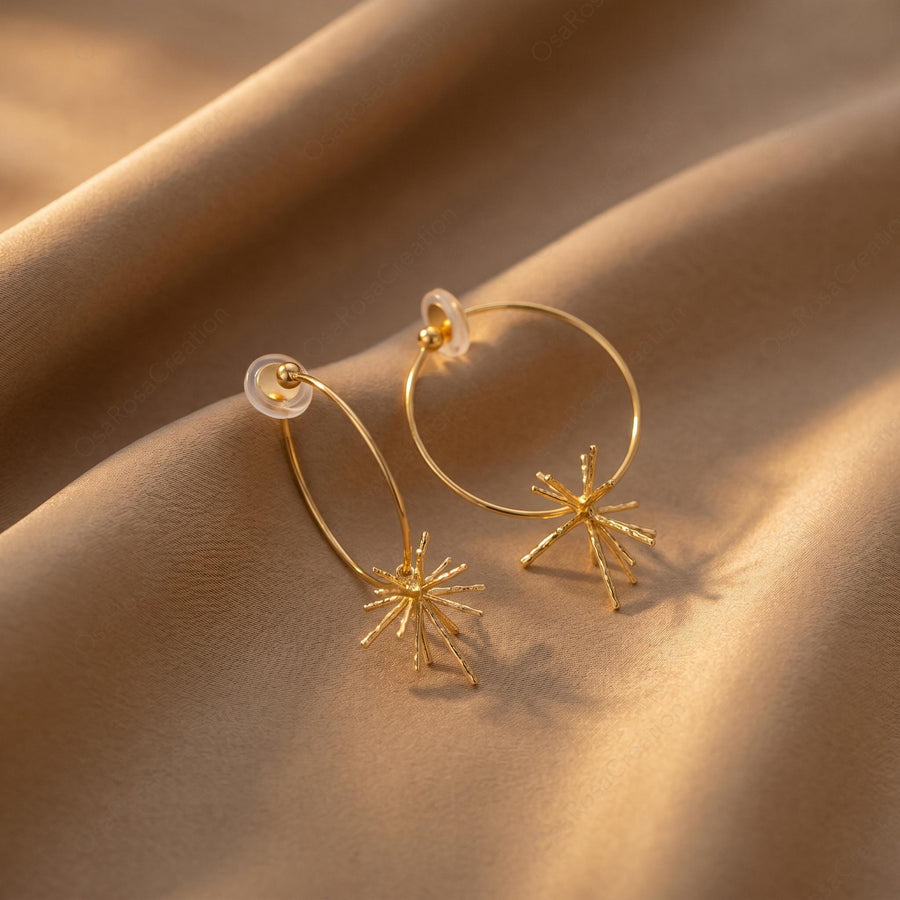 Sunburst Hoop Earrings
